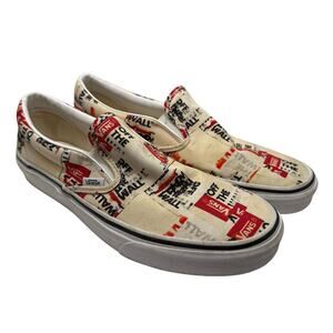 Vans Packing Tape Slip On Sneakers Men's 11 Cream Red Black Skate